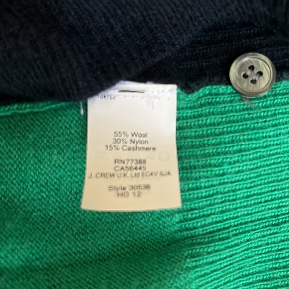 J. Crew Elbow Patch Cashmere Sweater - Size M, Blue and Green - Picture 7 of 7
